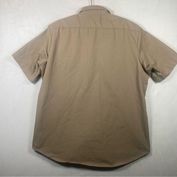 Propper Khaki Safari Style Short Sleeve Shirt Ripstop Fabric Size Large - Picture 2 of 10